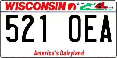WI license plate 521OEA