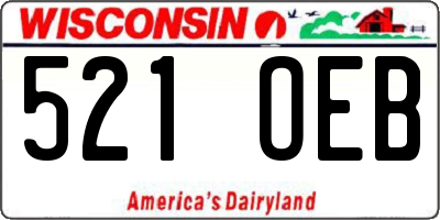 WI license plate 521OEB