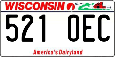 WI license plate 521OEC