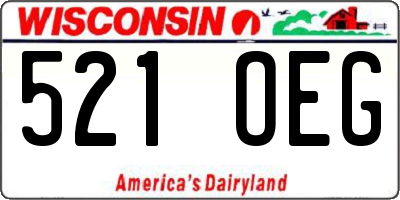 WI license plate 521OEG