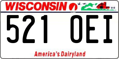 WI license plate 521OEI