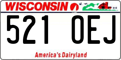 WI license plate 521OEJ