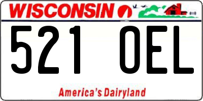 WI license plate 521OEL