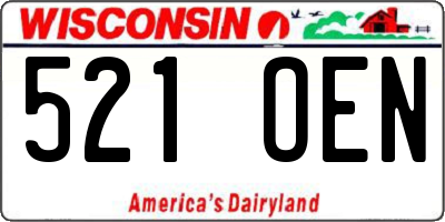 WI license plate 521OEN