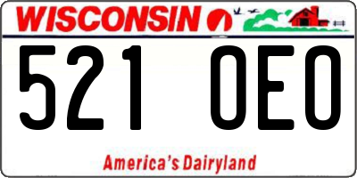 WI license plate 521OEO