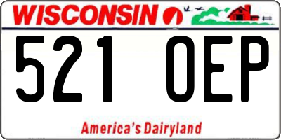 WI license plate 521OEP