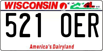 WI license plate 521OER