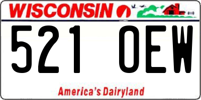 WI license plate 521OEW