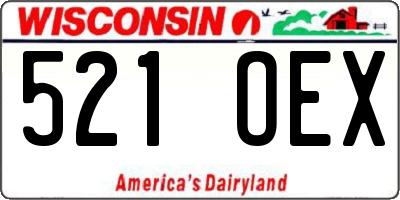 WI license plate 521OEX