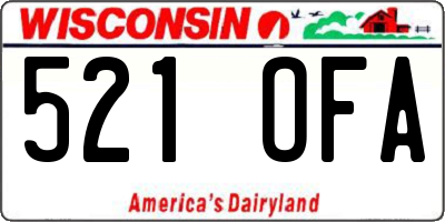 WI license plate 521OFA