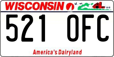 WI license plate 521OFC