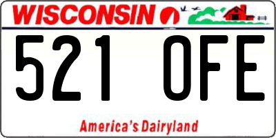 WI license plate 521OFE