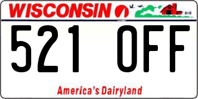 WI license plate 521OFF
