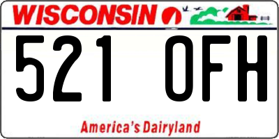 WI license plate 521OFH