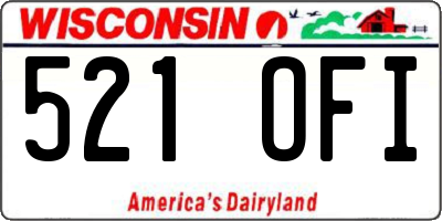 WI license plate 521OFI