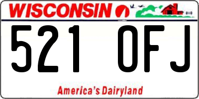 WI license plate 521OFJ
