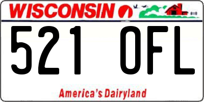 WI license plate 521OFL