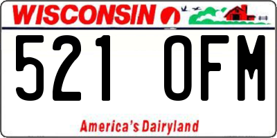 WI license plate 521OFM