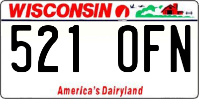WI license plate 521OFN