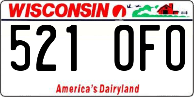 WI license plate 521OFO