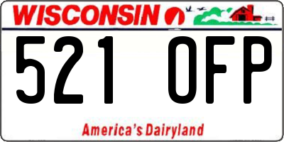 WI license plate 521OFP