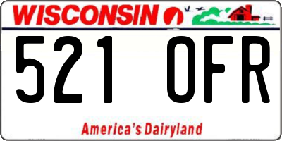 WI license plate 521OFR