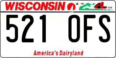 WI license plate 521OFS
