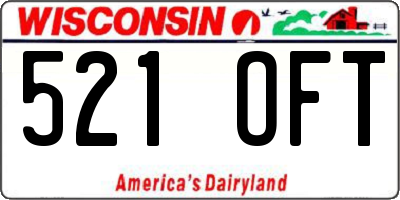 WI license plate 521OFT