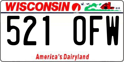 WI license plate 521OFW