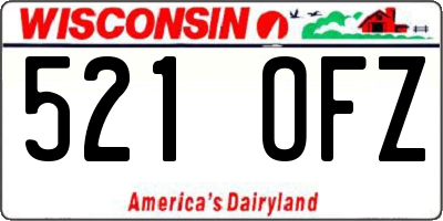 WI license plate 521OFZ