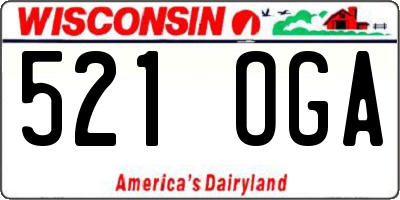 WI license plate 521OGA