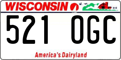 WI license plate 521OGC