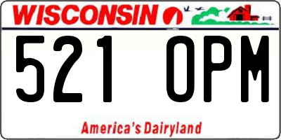 WI license plate 521OPM