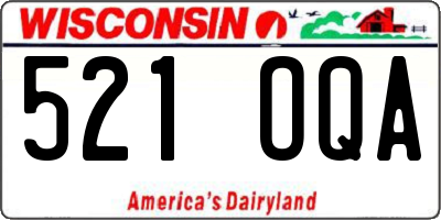 WI license plate 521OQA