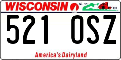 WI license plate 521OSZ