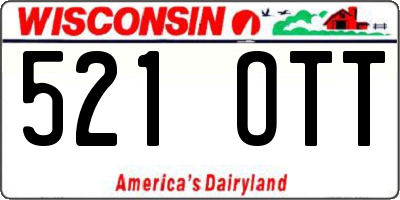WI license plate 521OTT