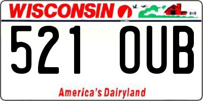 WI license plate 521OUB
