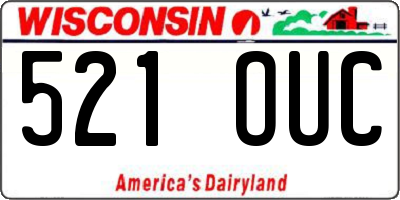 WI license plate 521OUC