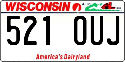 WI license plate 521OUJ
