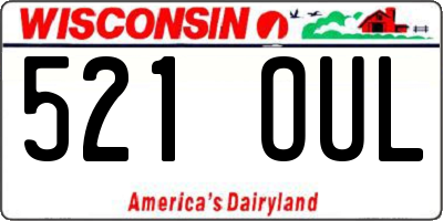 WI license plate 521OUL