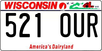 WI license plate 521OUR