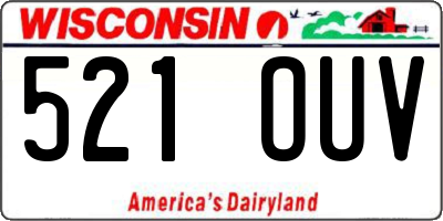 WI license plate 521OUV