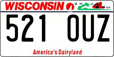 WI license plate 521OUZ