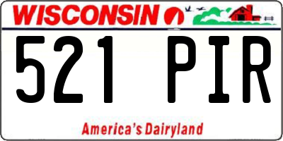 WI license plate 521PIR