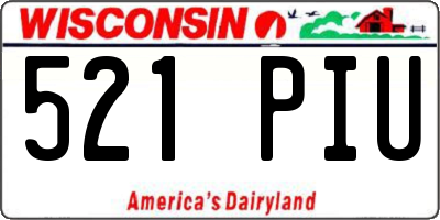 WI license plate 521PIU