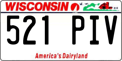 WI license plate 521PIV