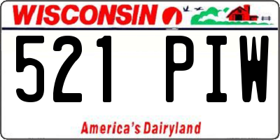 WI license plate 521PIW