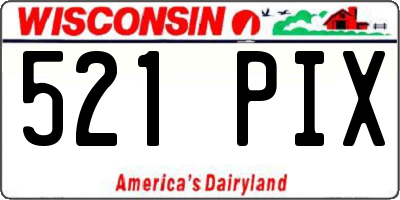 WI license plate 521PIX