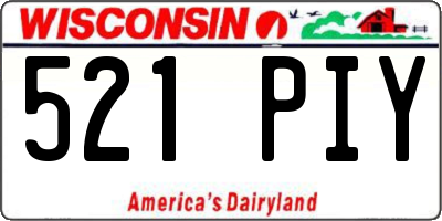 WI license plate 521PIY