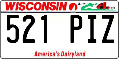 WI license plate 521PIZ